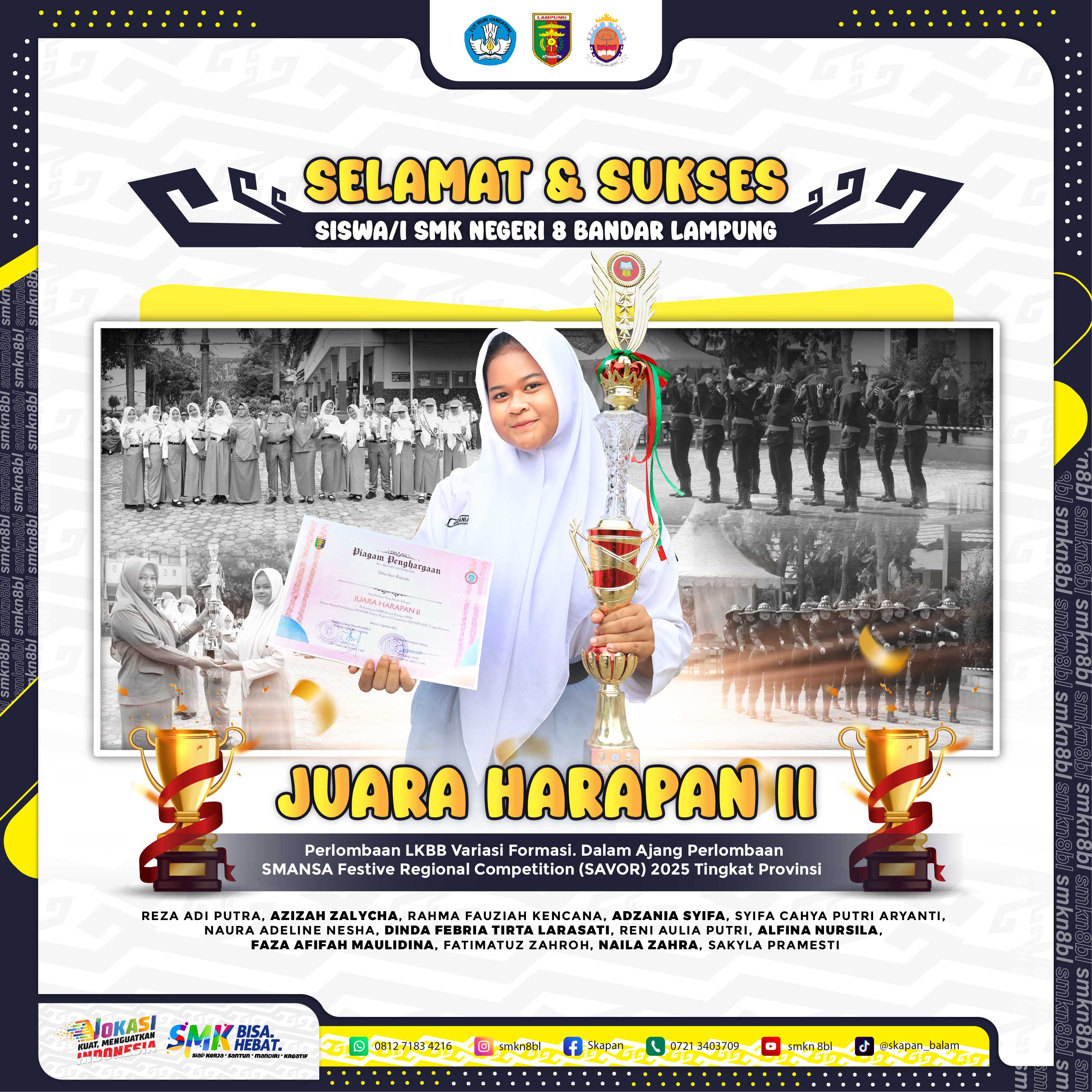 Juara Harapan 2  SMANSA Festive Regional Competition (SAVOR) 2025 Tingkat Provinsi