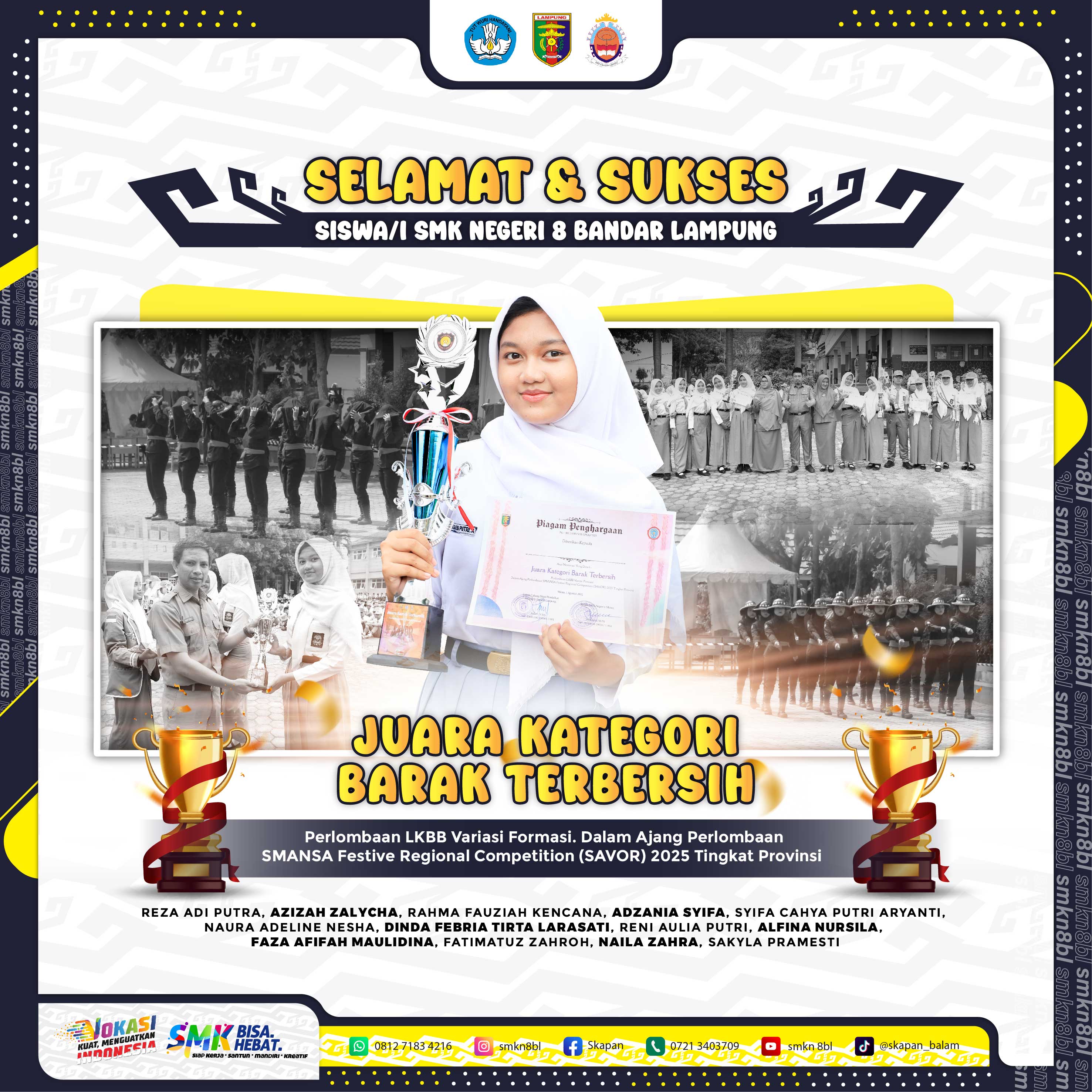 Juara Umum Barak Terbersih (SMANSA Festive Regional Competition (SAVOR) 2025 Tingkat Provinsi)