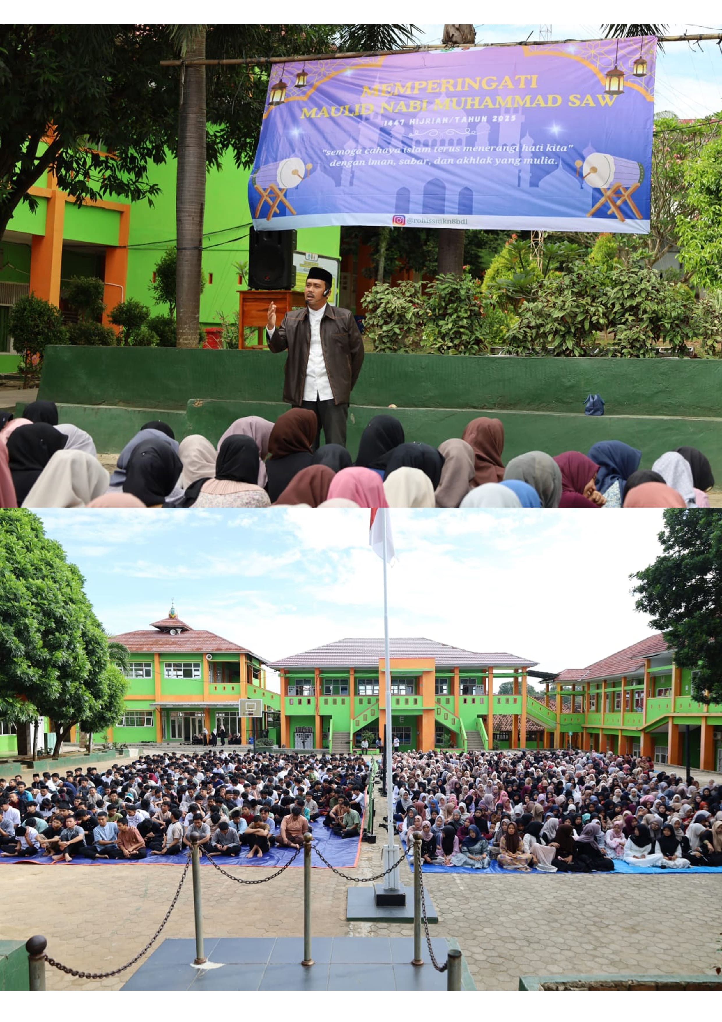 SMKN 8 Bandar Lampung Gelar Peringatan Maulid Nabi Muhammad SAW 1447 H Dengan Tema "Semoga Cahaya Islam Menerangi Hati Kita dengan Iman, Sabar, dan Akhlak yang Mulia"