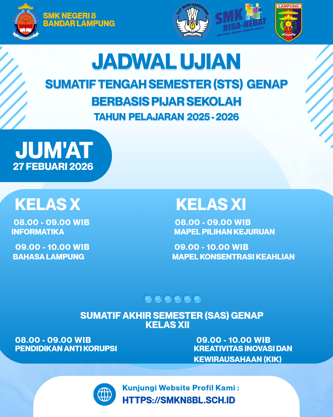 Jadwal Ujian Sekolah SMKN 8 Bandar Lampung