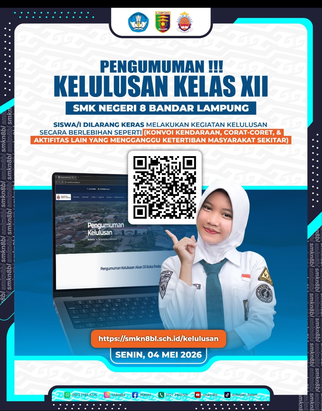 PENGUMUMAN KELULUSAN KELAS XII SMK NEGERI 8 BANDAR LAMPUNG
