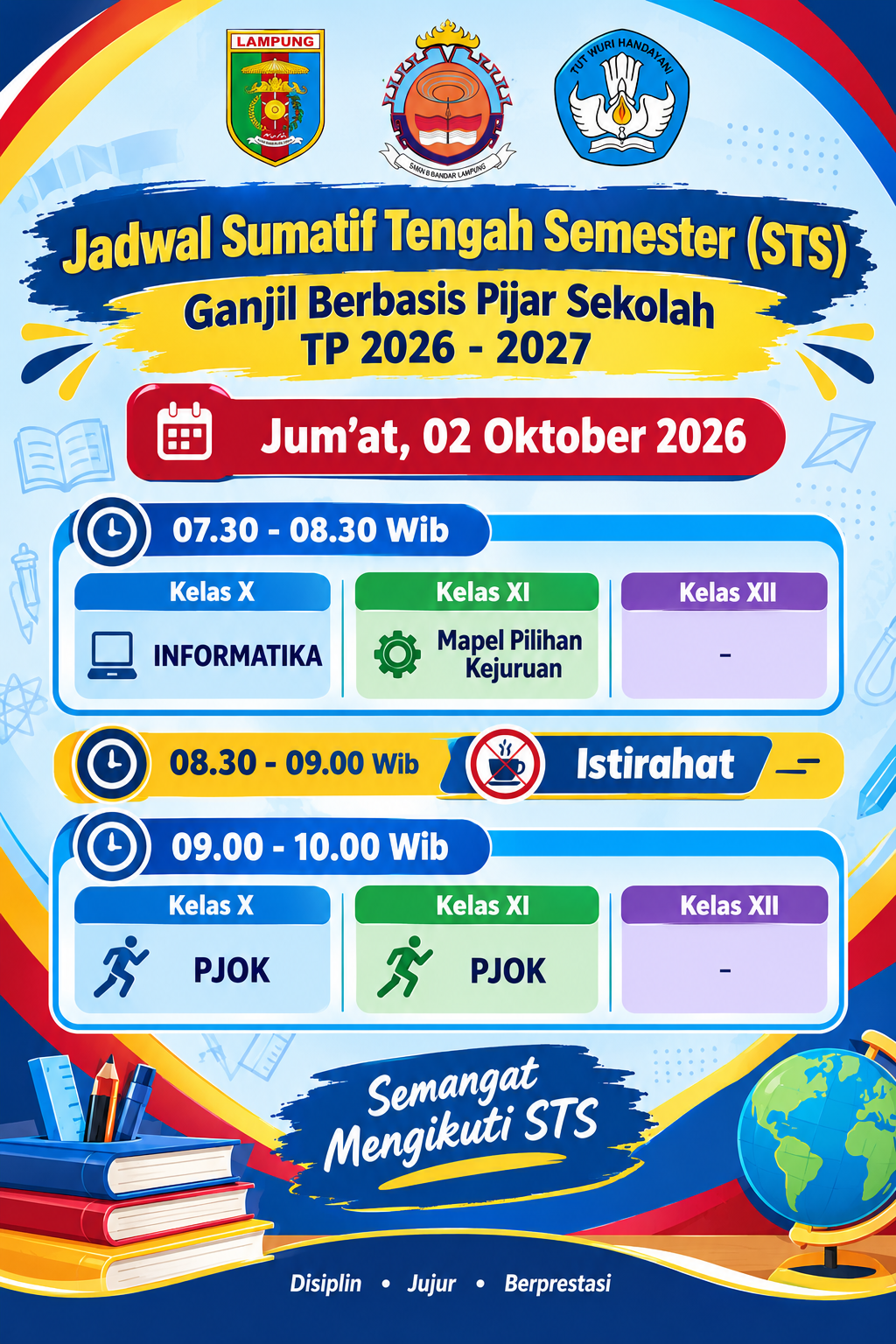 Jadwal Sumatif Tengah Semester (STS) Ganjil Berbasis Pijar Sekolah TP 2026 - 2027
