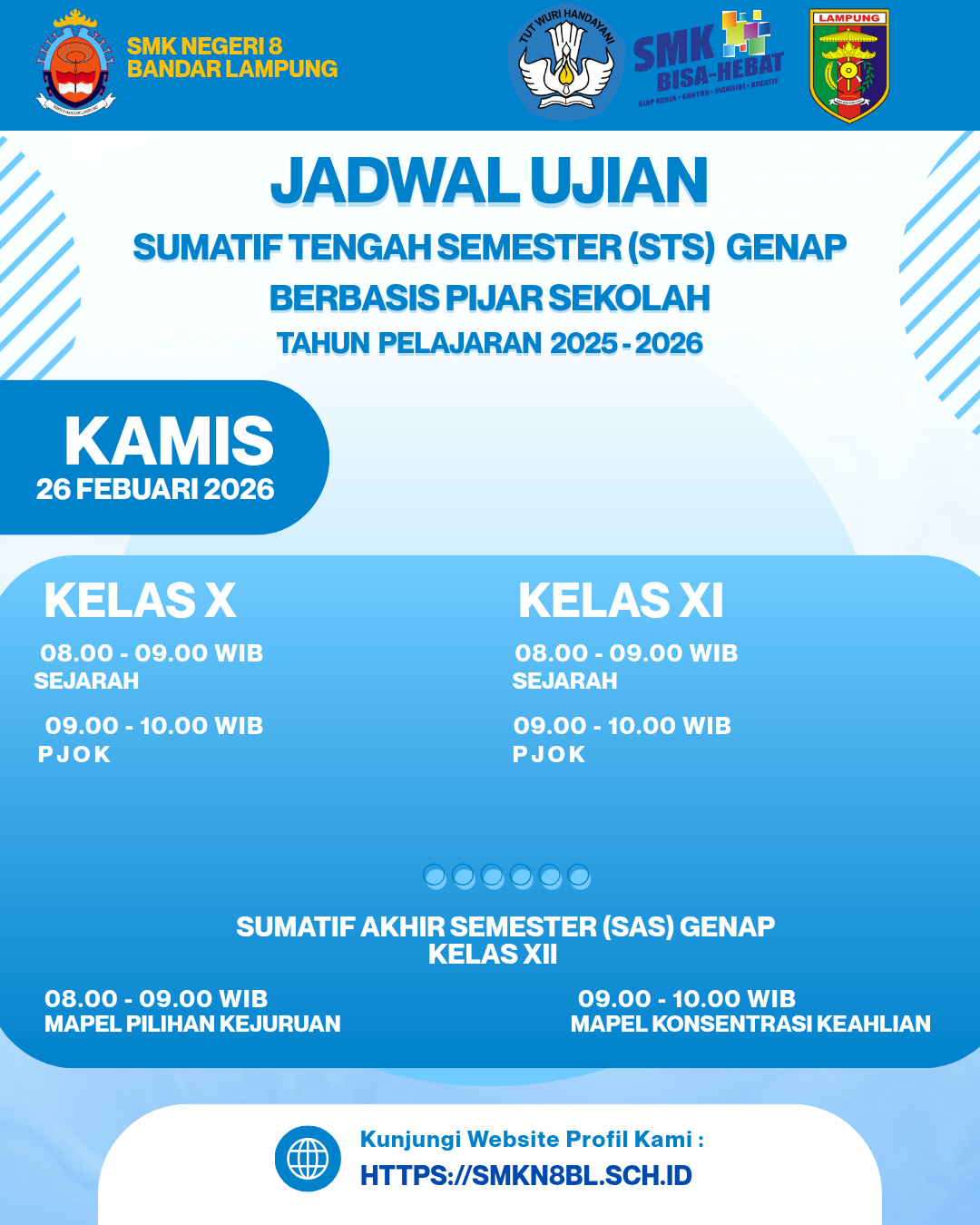 Jadwal Ujian Sekolah SMKN 8 Bandar Lampung